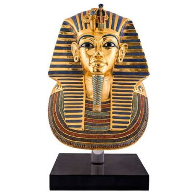 The Funerary Mask of Tutankhamun: Embracing Eternal Majesty Through Intricate Detailing and Precious Materials